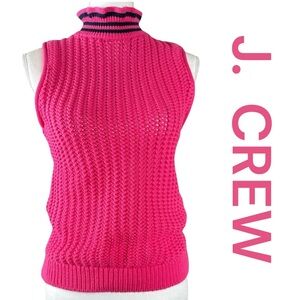 J. CREW Crocheted Sleeveless Sweater in Hot Pink, Size XS.